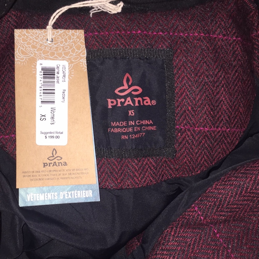 prAna Caprise Redberry Convertible Coat Sz XS - Picture 3 of 9